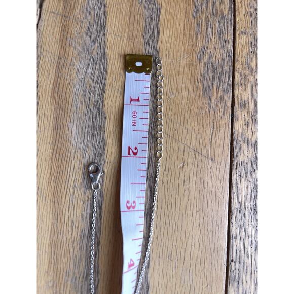 Turquoise Cluster Bar Necklace Southwestern Sterling Silver Native Style boho - Picture 4 of 6